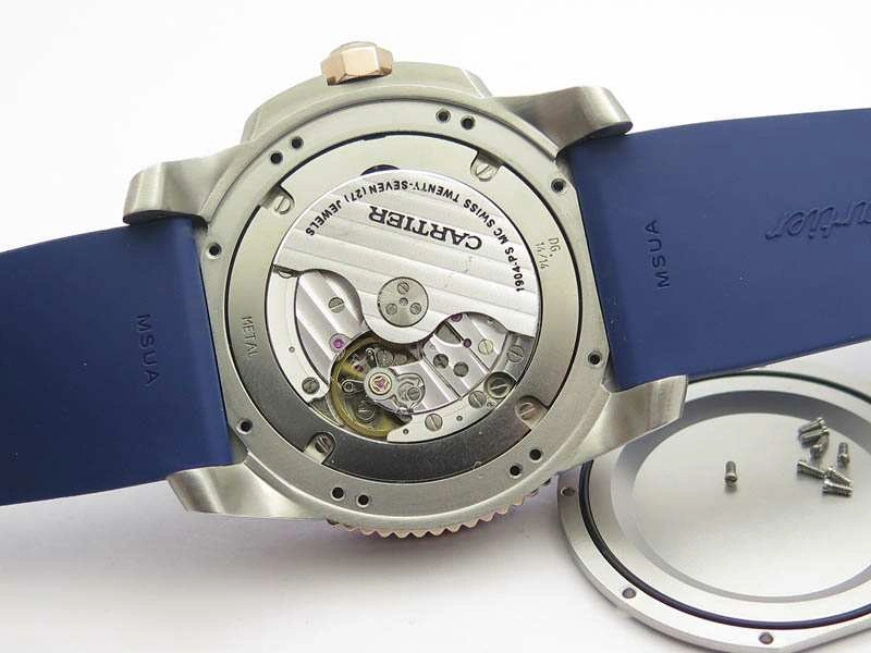 Calibre De Cartier Diver SS RG Blue JJF 1:1 Best Edition On Blue Rubber Strap A23J Contemporary 6283