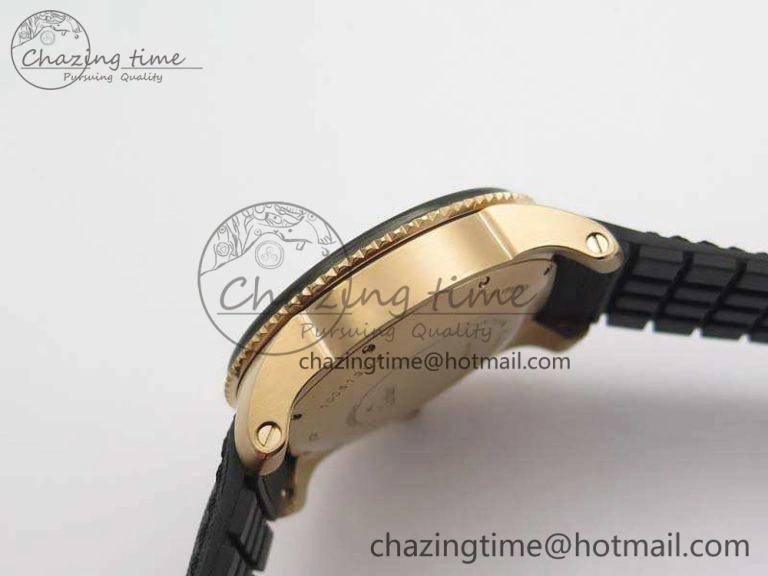 Calibre De Cartier Diver TF 1:1 Best Edition RG Black Dial On Nylon Black Rubber Strap A23J Neat 6278