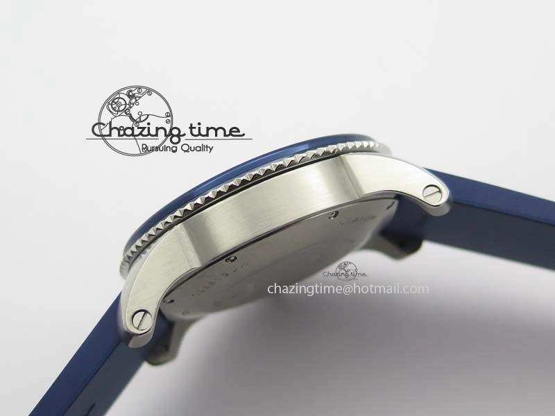 Fashionable Calibre De Cartier Diver TF 1:1 Best Edition SS Blue Dial On Blue Rubber Strap A23J 6324