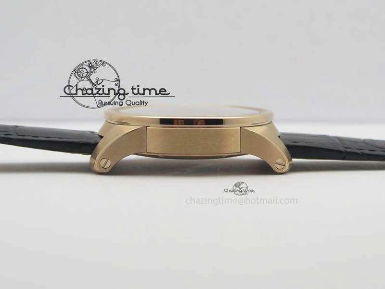 Trendy Calibre De Cartier RG JF Best Edition White Dial On Black Leather Strap A23J 6316