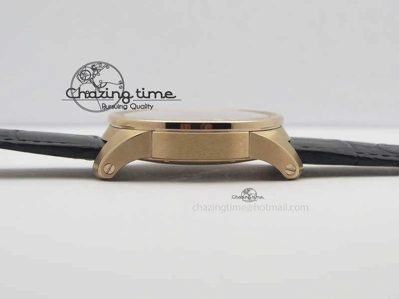 Trendy Calibre De Cartier RG JF Best Edition White Dial On Black Leather Strap A23J 6316