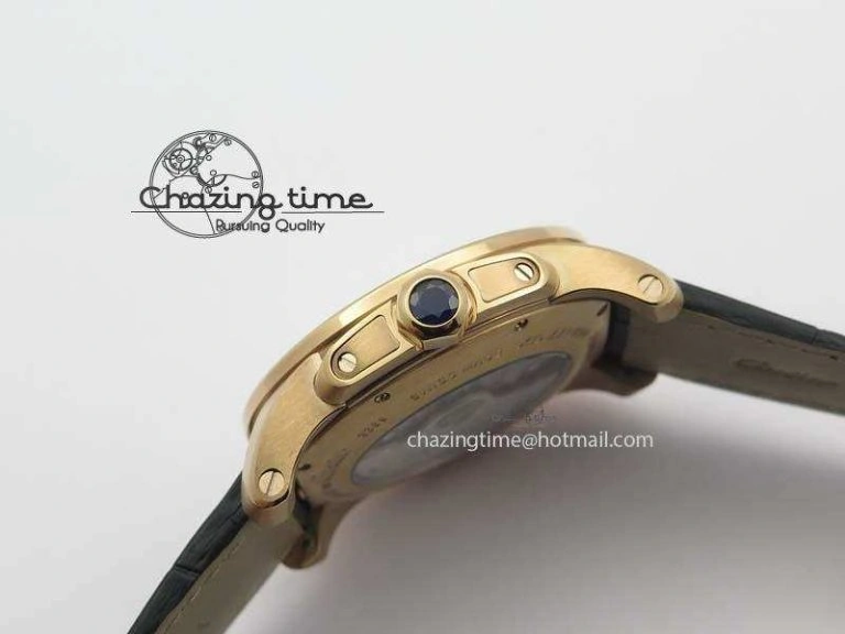 Modern Calibre De Cartier RG JF Best Edition White Dial On Brown Leather Strap A23J 6315