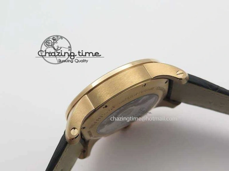 Modern Calibre De Cartier RG JF Best Edition White Dial On Brown Leather Strap A23J 6315