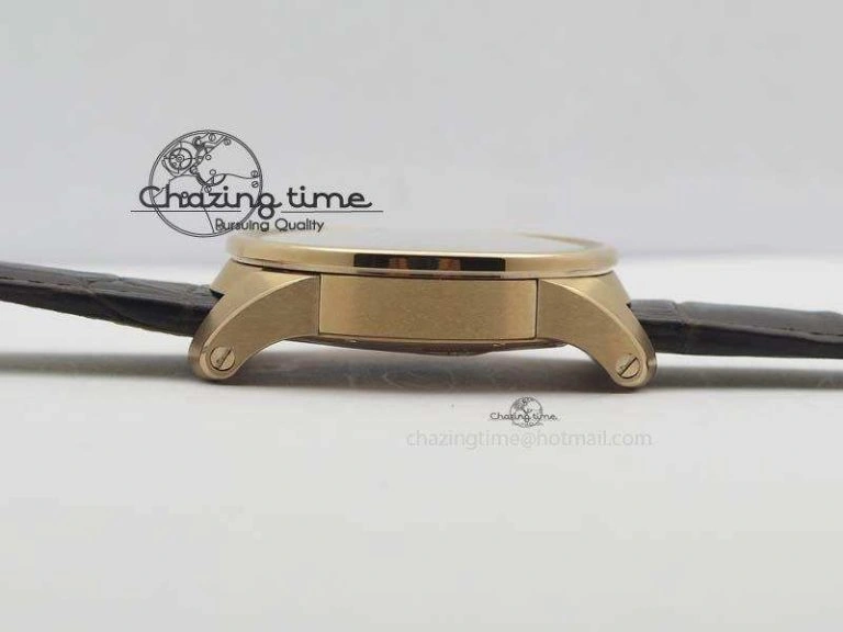 Modern Calibre De Cartier RG JF Best Edition White Dial On Brown Leather Strap A23J 6315