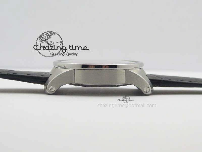 Calibre De Cartier SS JF Best Edition White Dial On Black Leather Strap A23J NewStyle 6313