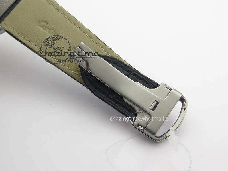 Premium Calibre De Cartier SS RG JF Best Edition Black Dial On Black Leather Strap A23J 6311