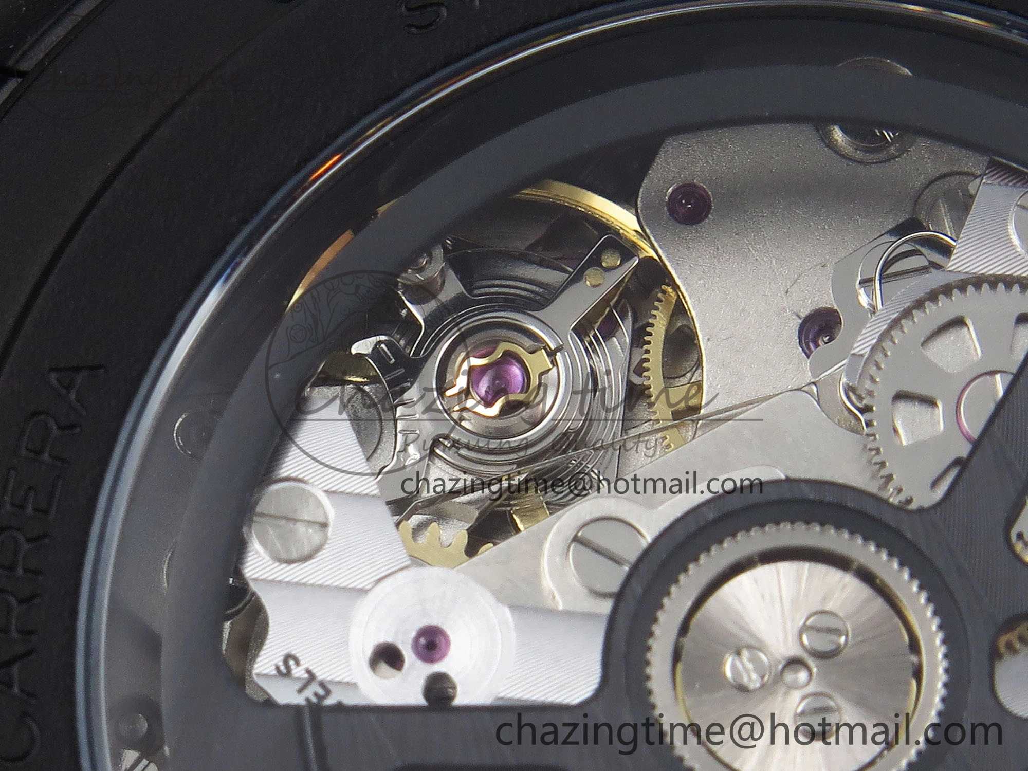 MoistureWicking Calibre Heuer 01 Chrono 43mm Ceramic XF 1:1 Best Edition Skeleton Dial Red Hand on Ceramic Bracelet A 9652