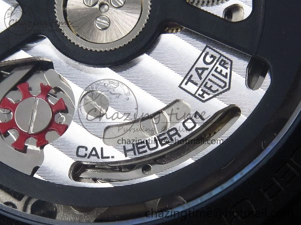 MoistureWicking Calibre Heuer 01 Chrono 43mm Ceramic XF 1:1 Best Edition Skeleton Dial Red Hand on Ceramic Bracelet A 9652