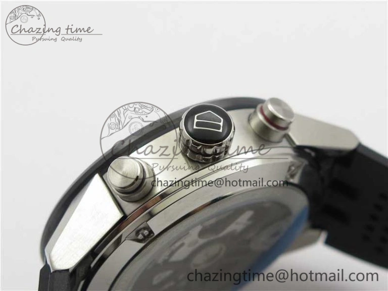 Calibre Heuer 01 Chrono 43mm SS XF 1:1 Best Edition Skeleton Dial Red Hand on Black Rubber Strap A WellDesigned 9665