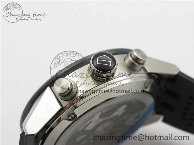 Calibre Heuer 01 Chrono 43mm SS XF 1:1 Best Edition Skeleton Dial Red Hand on Black Rubber Strap A WellDesigned 9665