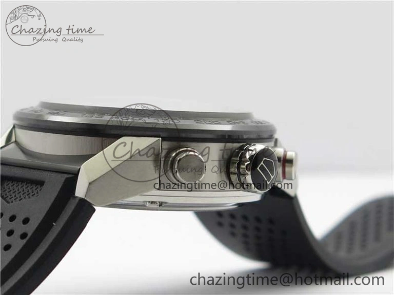 Calibre Heuer 01 Chrono 43mm SS XF 1:1 Best Edition Skeleton Dial Red Hand on Black Rubber Strap A WellDesigned 9665