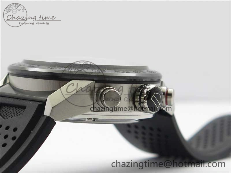 Calibre Heuer 01 Chrono 43mm SS XF 1:1 Best Edition Skeleton Dial Red Hand on Black Rubber Strap A WellDesigned 9665