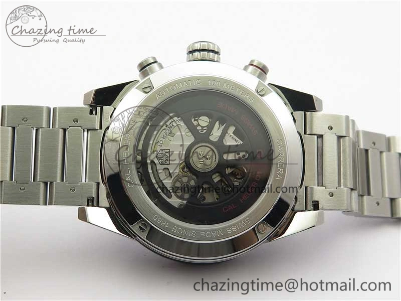 Calibre Heuer 01 Chrono SS XF 1:1 Best Edition Black Dial on SS Bracelet Strap A Refined 9669
