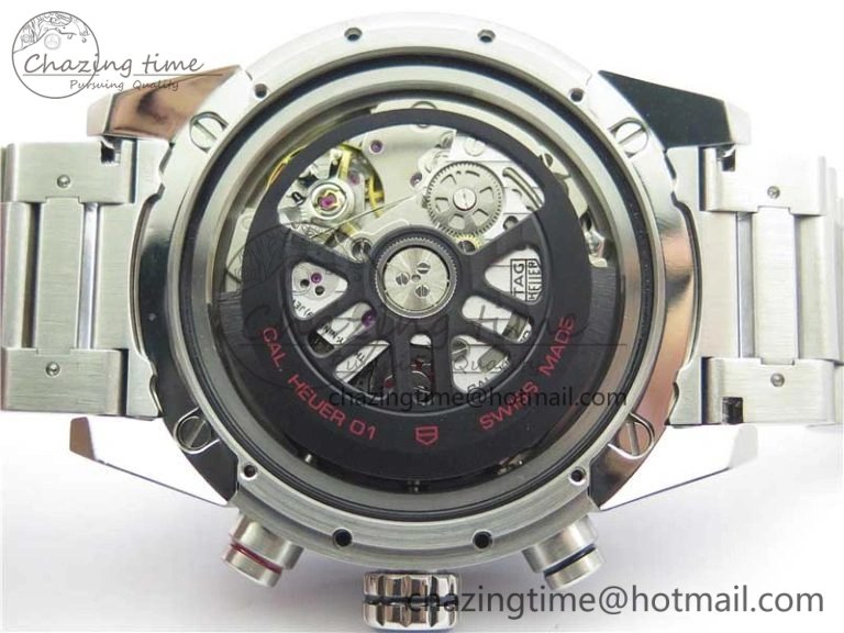 Calibre Heuer 01 Chrono SS XF 1:1 Best Edition Black Dial on SS Bracelet Strap A Refined 9669
