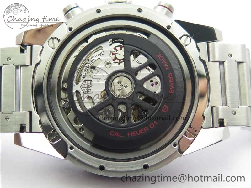 Calibre Heuer 01 Chrono SS XF 1:1 Best Edition Black Dial on SS Bracelet Strap A Refined 9669