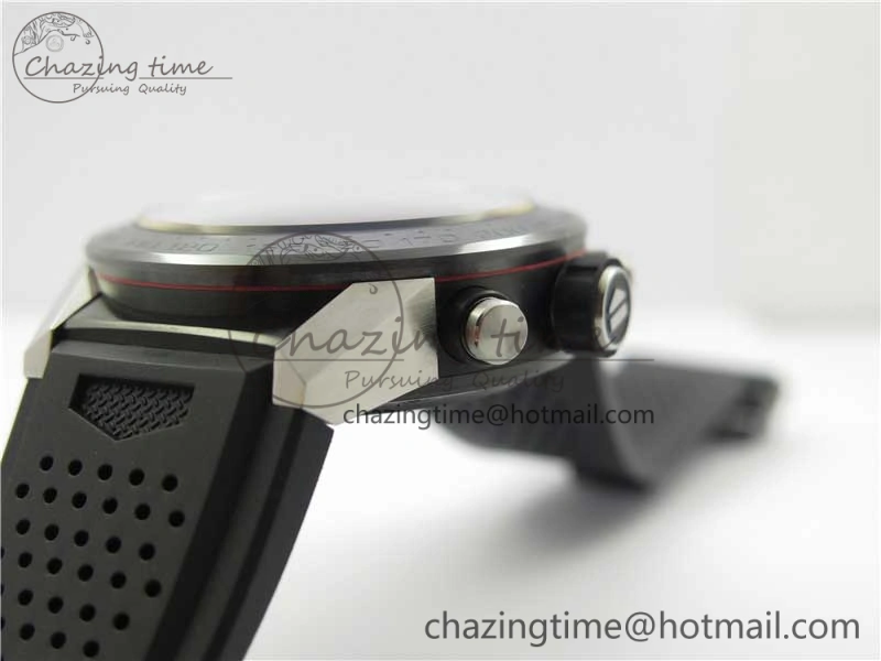 Calibre Heuer 01 Chrono SS PVD XF 1:1 Best Edition Skeleton Dial Red Hand on Black Rubber Strap A GoAnywhere 9667
