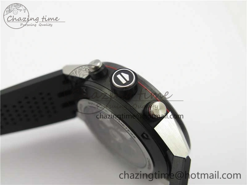 Calibre Heuer 01 Chrono SS PVD XF 1:1 Best Edition Skeleton Dial Red Hand on Black Rubber Strap A GoAnywhere 9667