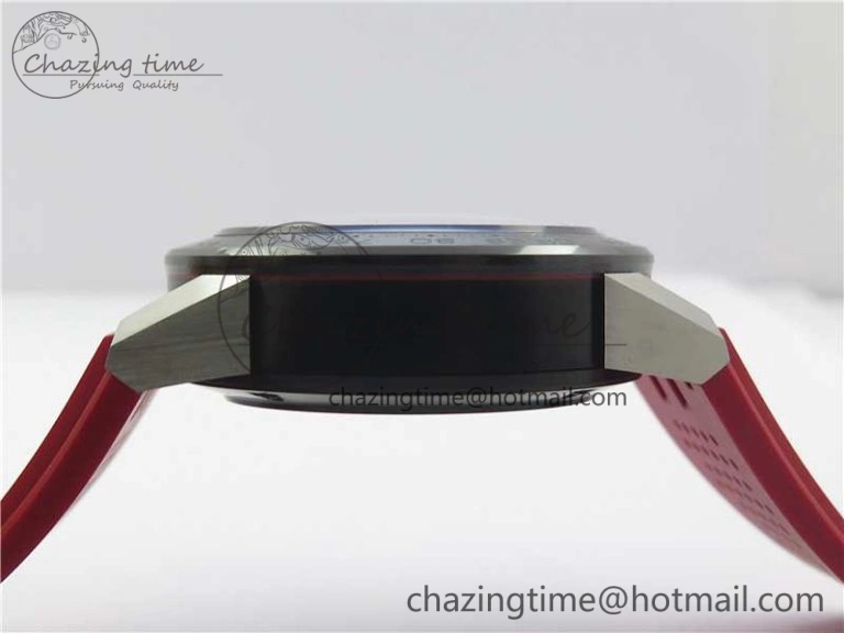 Calibre Heuer 01 Chrono SS PVD XF 1:1 Best Edition Skeleton Dial Red Hand on Red Rubber Strap A WeatherProof 9668