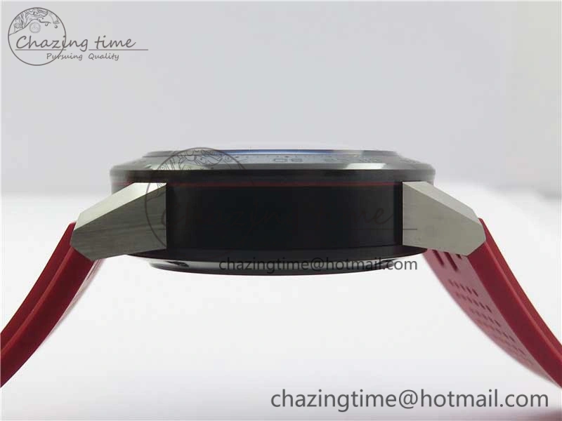 Calibre Heuer 01 Chrono SS PVD XF 1:1 Best Edition Skeleton Dial Red Hand on Red Rubber Strap A WeatherProof 9668