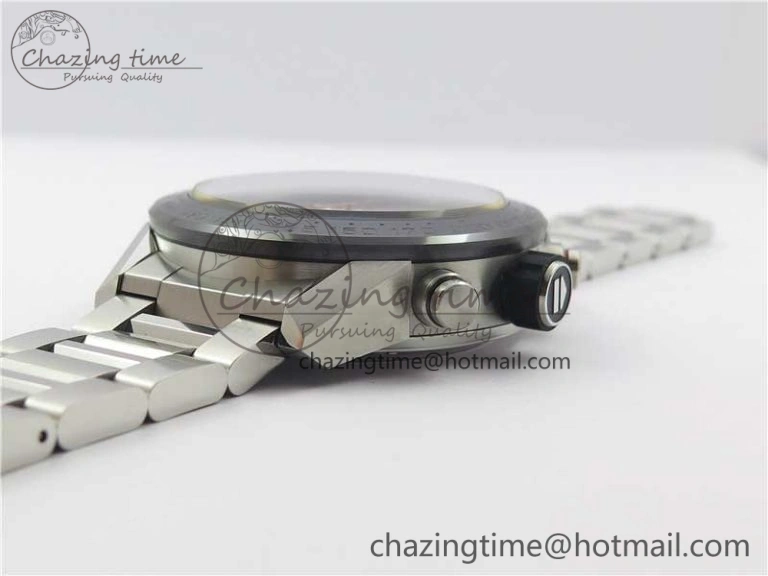 TimelessDesign Calibre Heuer 01 Chrono SS PVD XF 1:1 Best Edition Skeleton Dial Red Hand on SS Bracelet A 9672