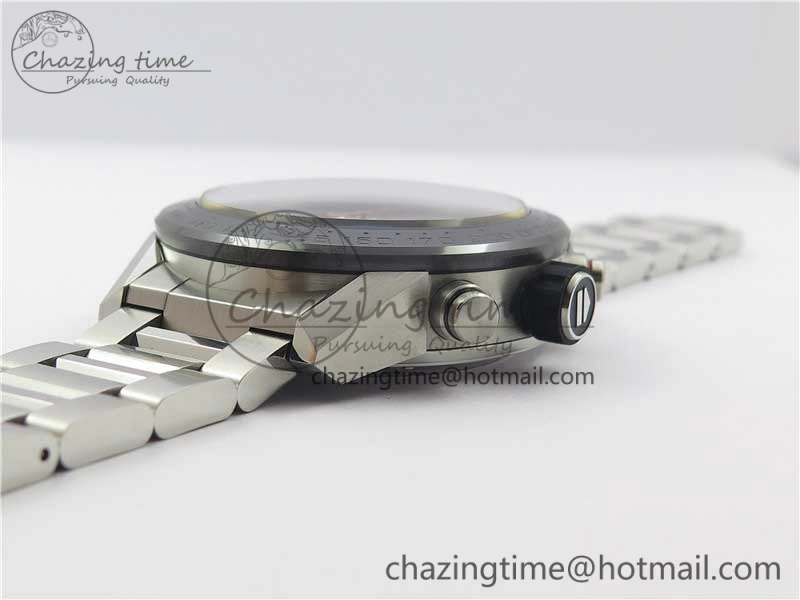 TimelessDesign Calibre Heuer 01 Chrono SS PVD XF 1:1 Best Edition Skeleton Dial Red Hand on SS Bracelet A 9672