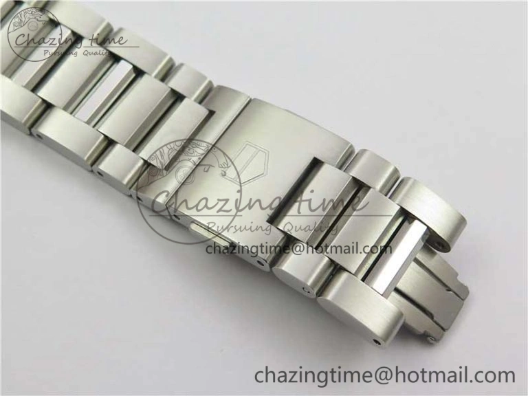 TimelessDesign Calibre Heuer 01 Chrono SS PVD XF 1:1 Best Edition Skeleton Dial Red Hand on SS Bracelet A 9672