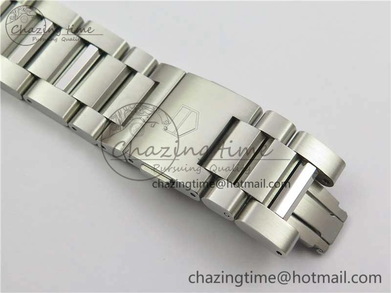 TimelessDesign Calibre Heuer 01 Chrono SS PVD XF 1:1 Best Edition Skeleton Dial Red Hand on SS Bracelet A 9672