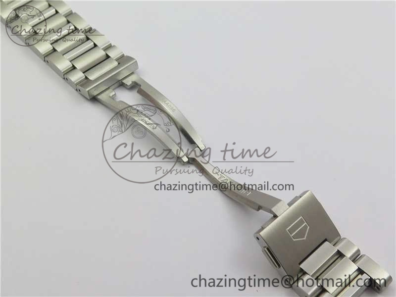 TimelessDesign Calibre Heuer 01 Chrono SS PVD XF 1:1 Best Edition Skeleton Dial Red Hand on SS Bracelet A 9672