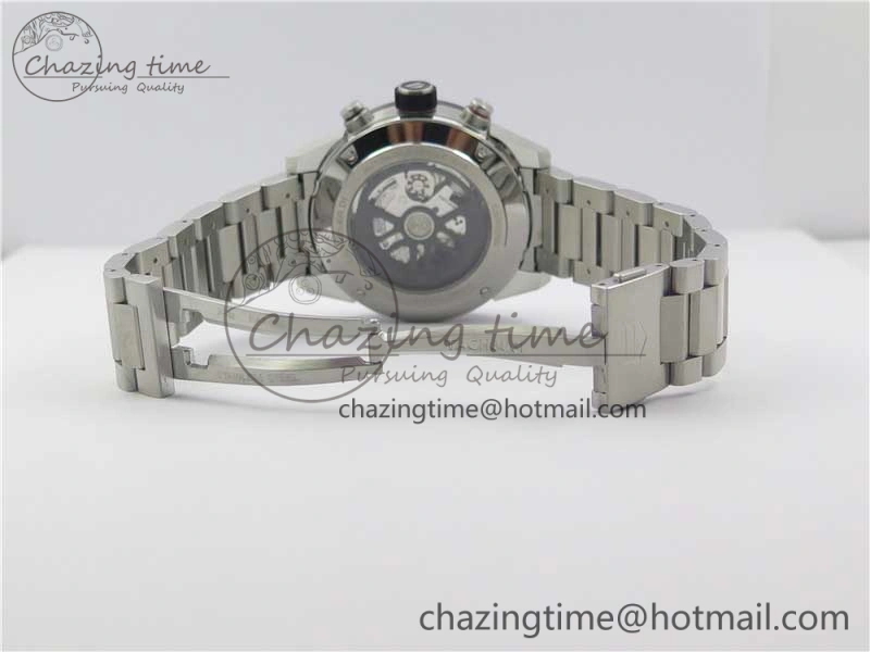 TimelessDesign Calibre Heuer 01 Chrono SS PVD XF 1:1 Best Edition Skeleton Dial Red Hand on SS Bracelet A 9672