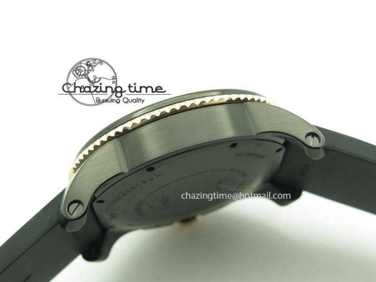 ComfortFit Calibre de Cartier Diver TF 1:1 Best Edition PVD RG Black Dial On Black Rubber Strap MIYOTA Movement 6367