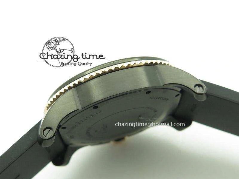 ComfortFit Calibre de Cartier Diver TF 1:1 Best Edition PVD RG Black Dial On Black Rubber Strap MIYOTA Movement 6367