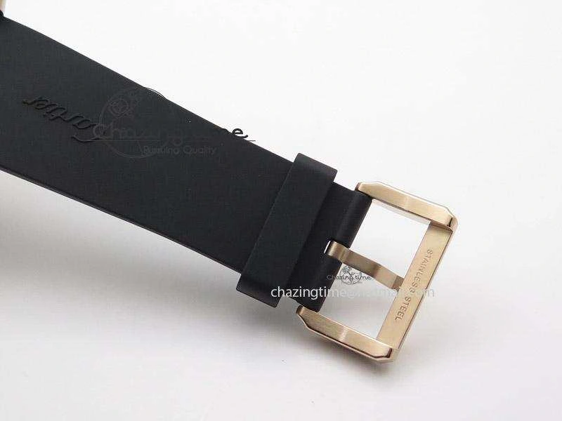 Calibre de Cartier Diver TF 1:1 Best Edition RG White Dial on Black Rubber Strap MIYOTA Movement ZeroBulk 6373