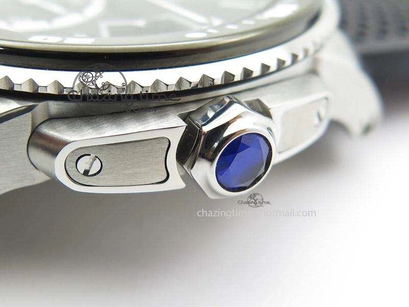 Calibre de Cartier Diver TF 1:1 Best Edition SS Black Dial on Black Rubber Strap MIYOTA Movement MultiPurpose 6374