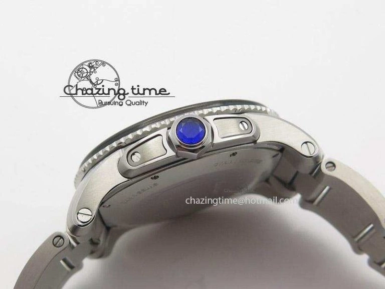 EasyMatch Calibre de Cartier Diver TF 1:1 Best Edition SS Black Dial on SS Bracelet MIYOTA Movement 6362
