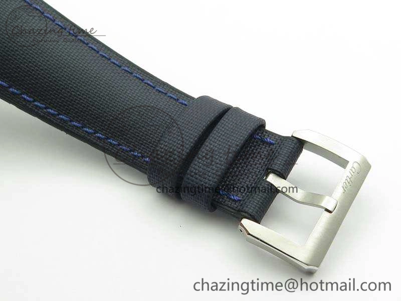ZipUp Calibre de Cartier Diver TF 1:1 Best Edition SS Blue Dial On Nylon Black Rubber Strap 23J Movement 6270