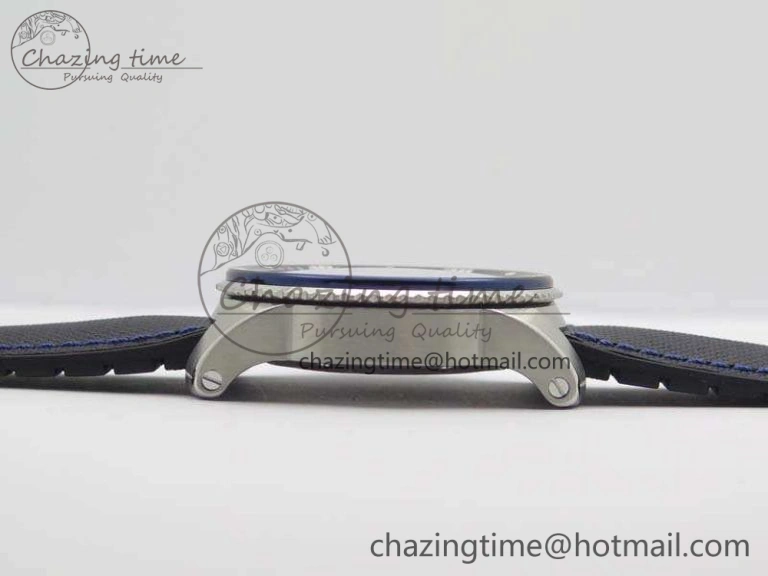 ZipUp Calibre de Cartier Diver TF 1:1 Best Edition SS Blue Dial On Nylon Black Rubber Strap 23J Movement 6270