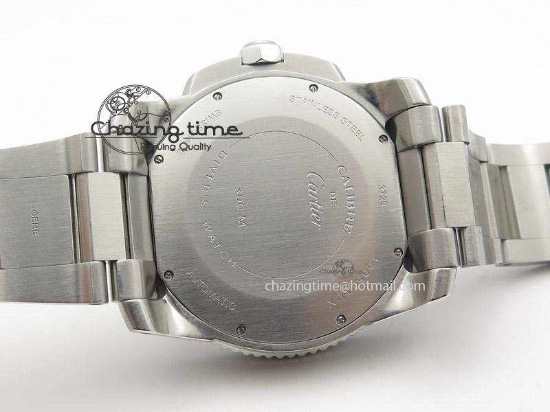 Calibre de Cartier Diver TF 1:1 Best Edition SS White Dial On SS Bracelet MIYOTA Movement Effortless 6363