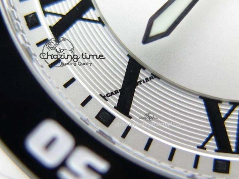 UrbanChic Calibre de Cartier Diver TF 1:1 Best Edition SS White Dial on Black Rubber Strap MIYOTA Movement 6372