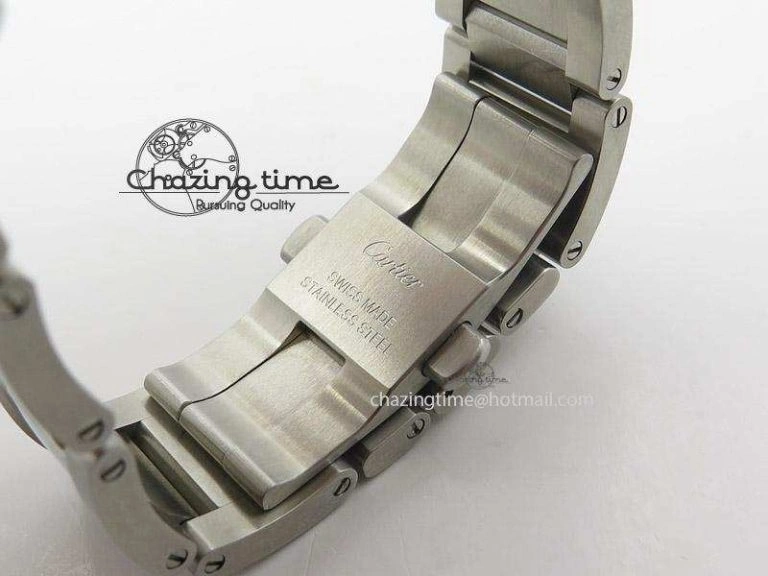Efficient Calibre de Cartier Diver TF 1:1 Best Edition SS RG Black Dial On SS RG Bracelet MIYOTA Movement 6364