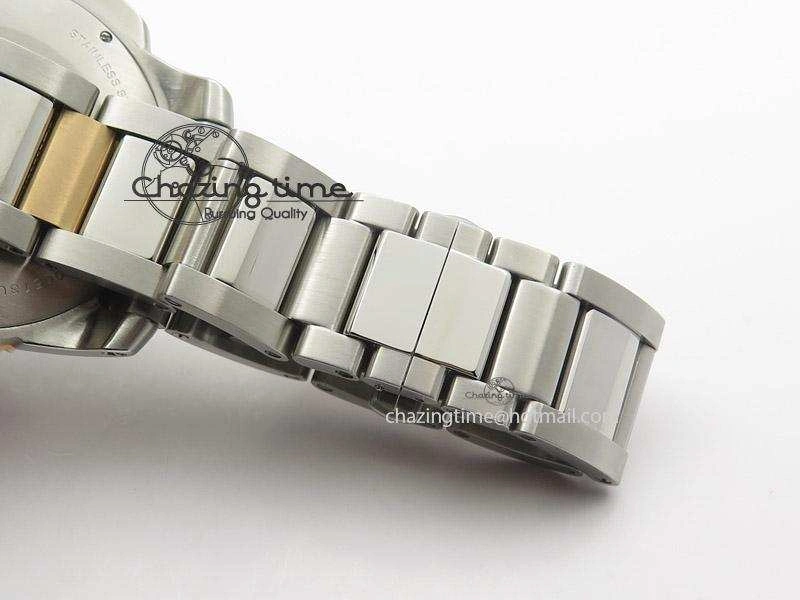 Efficient Calibre de Cartier Diver TF 1:1 Best Edition SS RG Black Dial On SS RG Bracelet MIYOTA Movement 6364