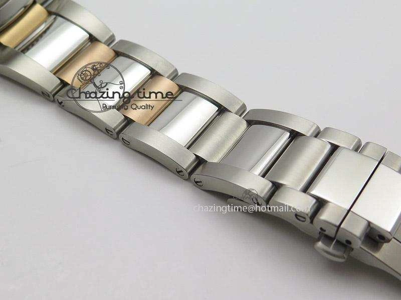 Calibre de Cartier Diver TF 1:1 Best Edition SS RG White Dial On SS RG Bracelet MIYOTA Movement Comfortable 6365