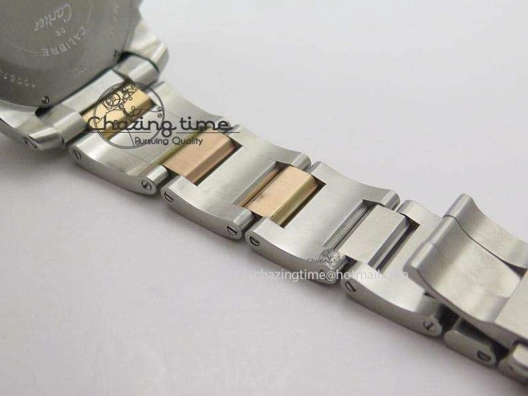 Calibre de Cartier Diver TF 1:1 Best Edition SS RG White Dial On SS RG Bracelet MIYOTA Movement Comfortable 6365