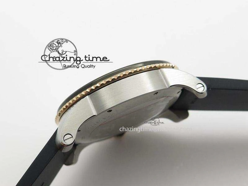 Calibre de Cartier Diver TF 1:1 Best Edition SS RG White Dial on Black Rubber Strap MIYOTA Movement SmoothTexture 6371