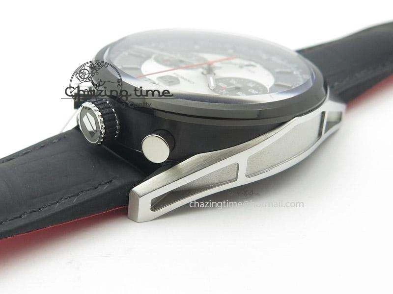 FashionForward Carrera 1887 Chrono V6F 1:1 Best Edition Gray Silver Dial On Black Leather Strap CAL 9714