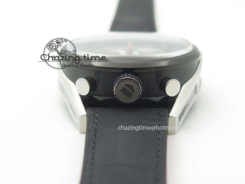 FashionForward Carrera 1887 Chrono V6F 1:1 Best Edition Gray Silver Dial On Black Leather Strap CAL 9714