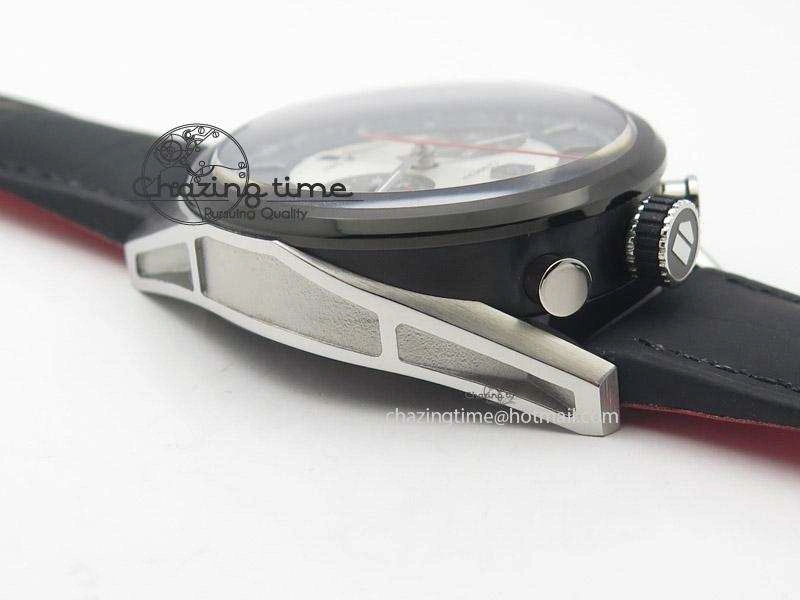 FashionForward Carrera 1887 Chrono V6F 1:1 Best Edition Gray Silver Dial On Black Leather Strap CAL 9714