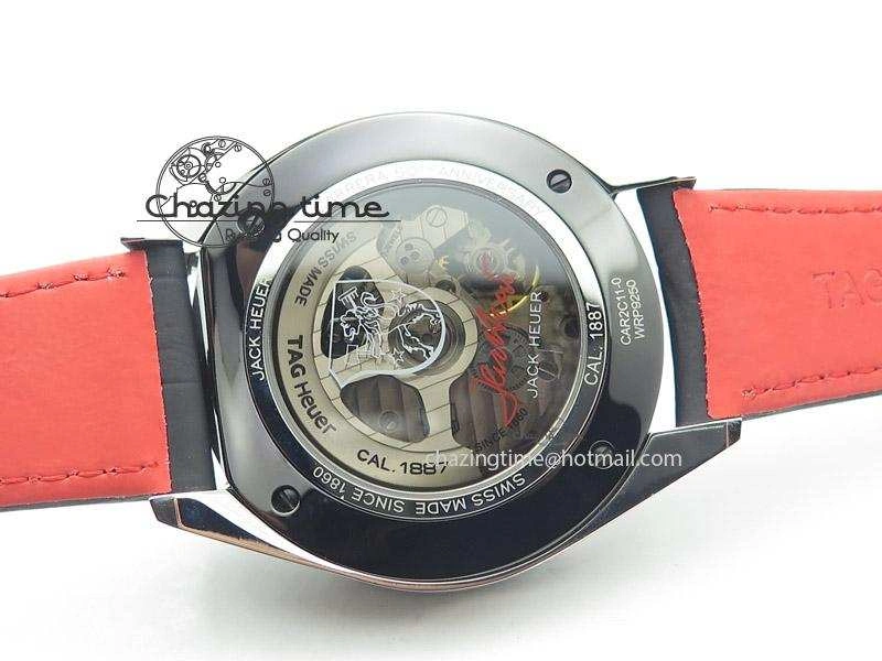 FashionForward Carrera 1887 Chrono V6F 1:1 Best Edition Gray Silver Dial On Black Leather Strap CAL 9714