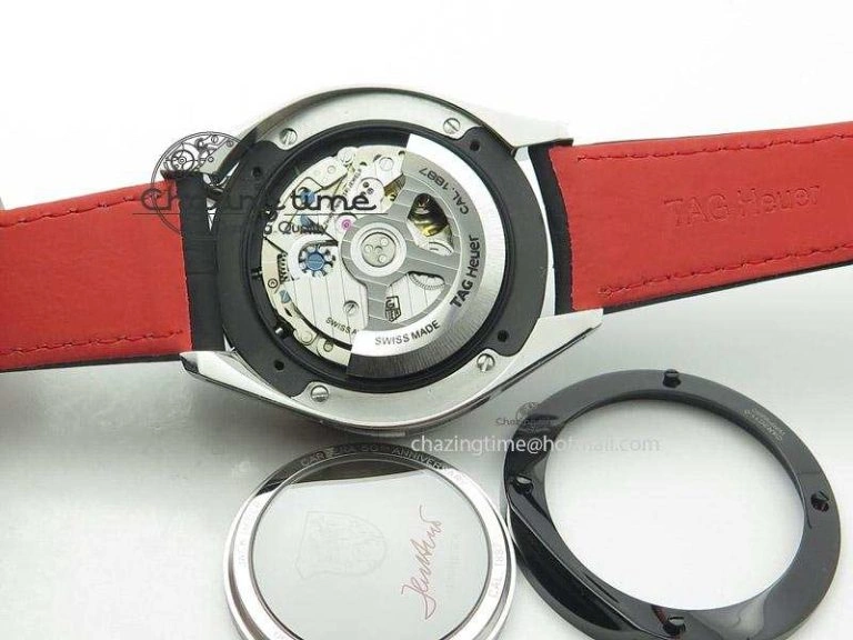 FashionForward Carrera 1887 Chrono V6F 1:1 Best Edition Gray Silver Dial On Black Leather Strap CAL 9714