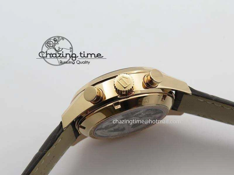 Carrera CAL1887 Chronograph 41mm RG V6F 1:1 Best Edition Gray Dial On Brown Leather Strap CAL Sleek 9707