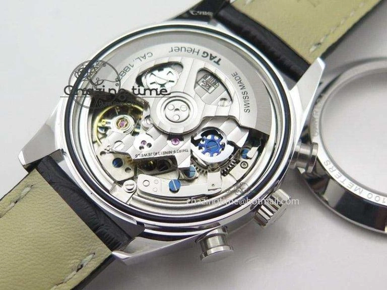Carrera CAL1887 Chronograph 41mm SS V6F 1:1 Best Edition Blue Dial On Black Leather Strap CAL Popular 9717